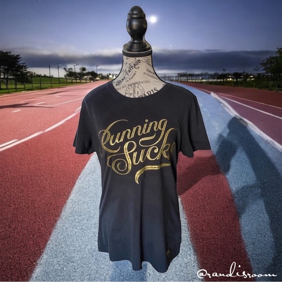NWOT Nike “Running Sucks” Slim Fit Short Sleeve T-Shirt Women’s Size XL - Picture 1 of 14